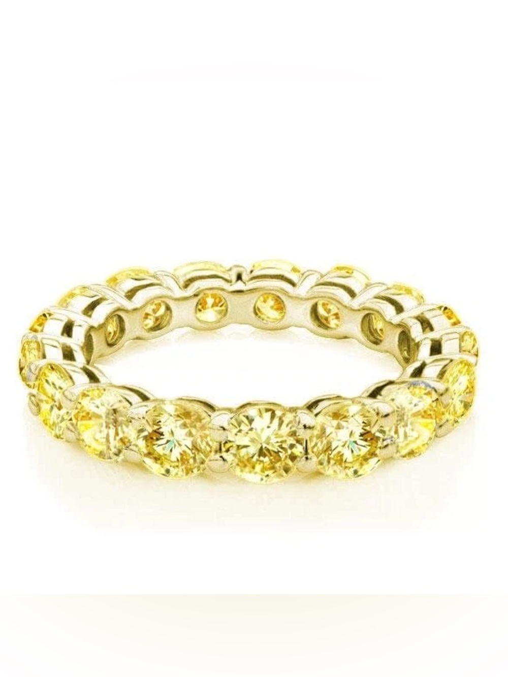 Italo Yellow Sapphire Band Ring Eternity Wedding Band For Women